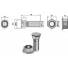 Boulon de charrue M14x2x34 avec écrou à embase - Kverneland - Schraube: KK013332 / KK013333 - Mutter: KK016015