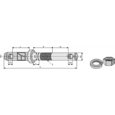 Piton pour barres de poussée et barres inférieures - AG011199