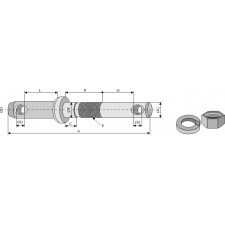 Piton pour barres de poussée et barres inférieures - AG011188