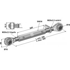 Barre de poussée à borne traîtée M20x2,5 - AG010882