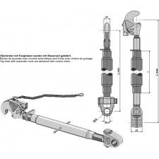 Barre de poussée avec crochet automatique et articulation M30 x 3,5 - AG010665