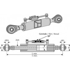 Barre de poussée hydraulique avec bornes à rotule - AG010299