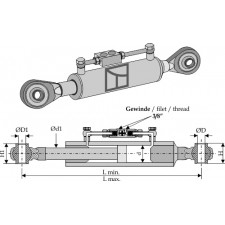 Barre de poussée hydraulique avec bornes à rotule - AG010298