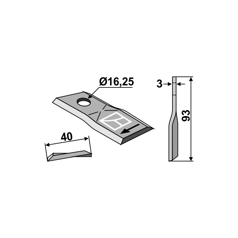 Couteau pour faucheuse - PZ-Zweegers - DM-160