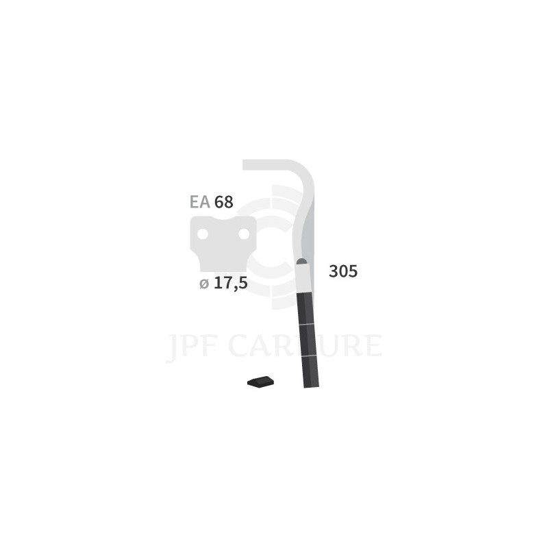 Dent de herse rotative carbure Kuhn 52556400 droite (3 plaquettes)