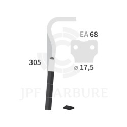 Dent de herse rotative carbure Kuhn 52556500 gauche (3 plaquettes)