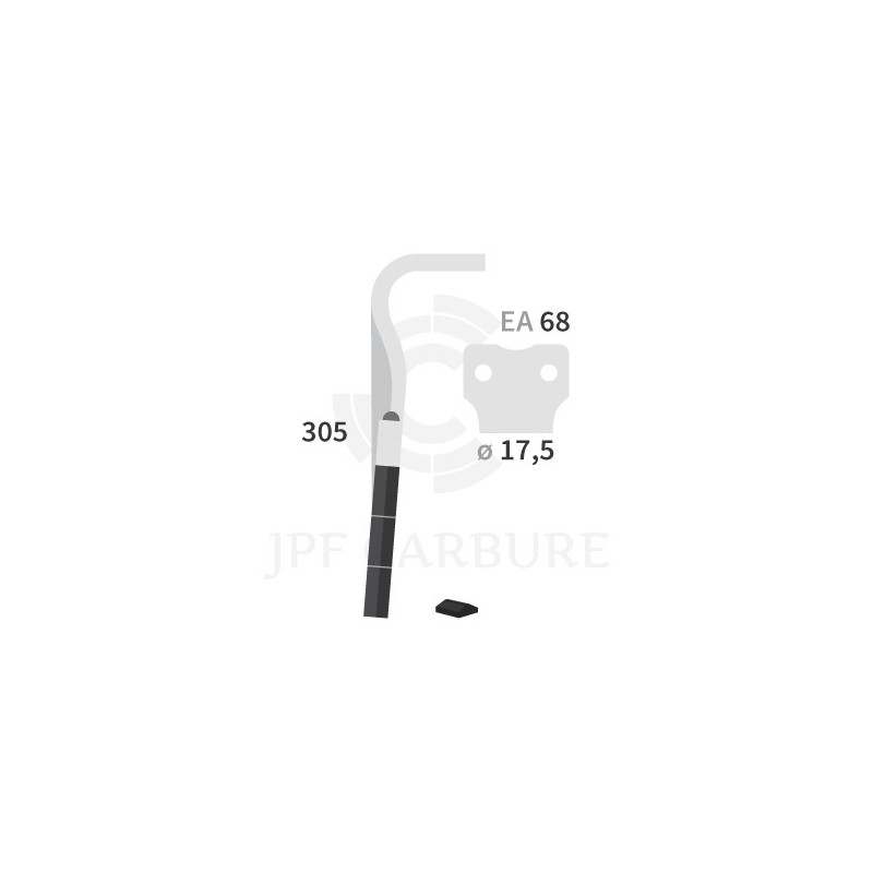 Dent de herse rotative carbure Kuhn 52556500 gauche (3 plaquettes)