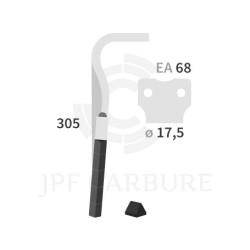 Dent de herse rotative carbure Kuhn 52556500 gauche (3 plaquettes triangulaires)