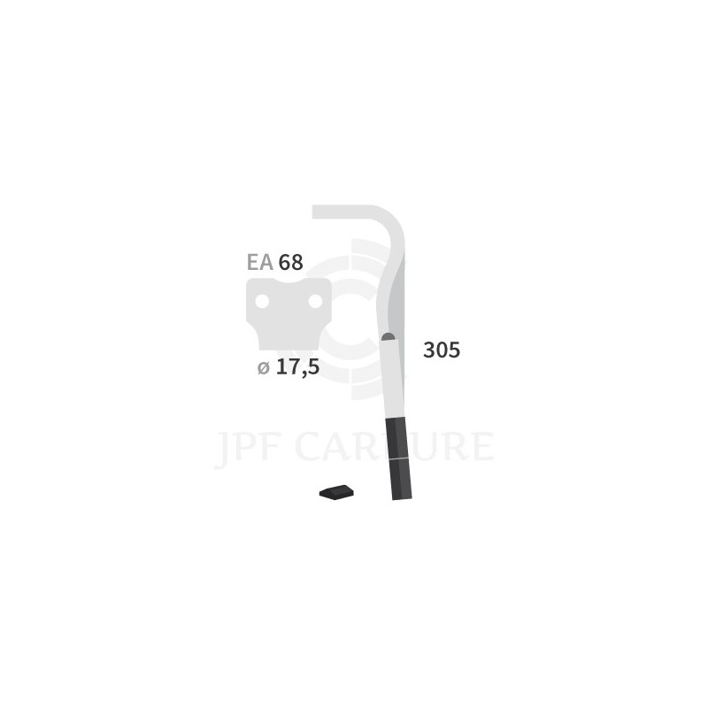 Dent de herse rotative carbure Kuhn 52556400 droite (2 plaquettes)