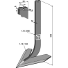 Lame de bineuse soudée sur support - Largeur 160mm