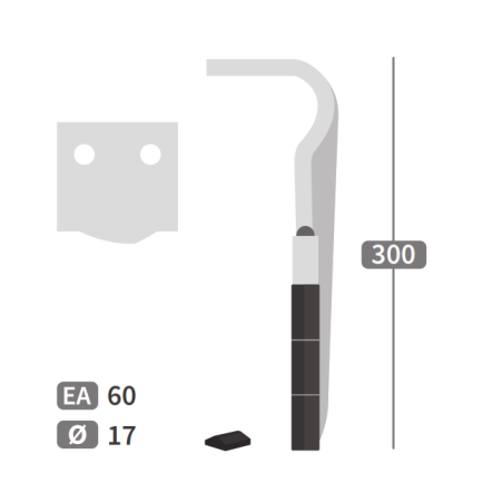 Dent de herse droite rotative Maschio Gaspardo M36100160 carbure