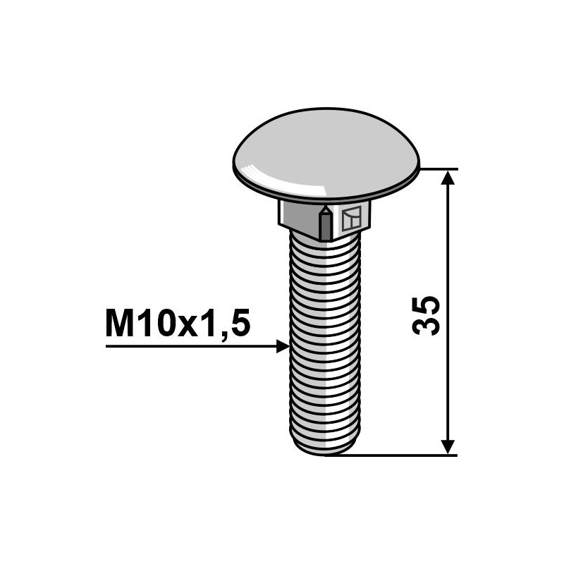 Boulon M10 galvanisé sans écrou - AG008958