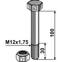 Boulon avec écrou à freinage interne - M12 - 8.8 - AG008998