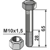 Boulon avec écrou frein - M10 - 10.9 - Fischer - 69.32.042