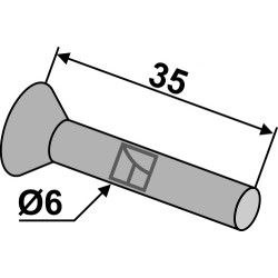 Rivet à tête fraisée ou conique pour socs de semoir en metal - AG008407