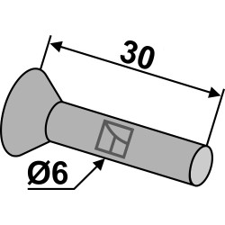 Rivet à tête fraisée ou conique pour socs de semoir en metal - AG008408