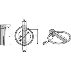 Goupille clip standard, frappée - AG011482