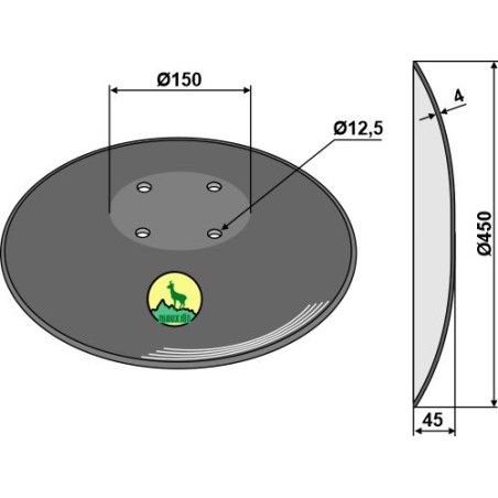 Disque de déchaumeur BBG Ø450x4 - BBG - XL011 - Niaux 200