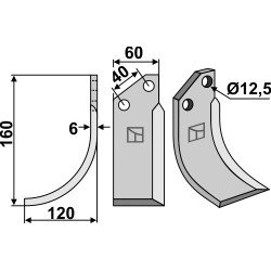 Lame de fraise rotative gauche - Tortella - 2985552