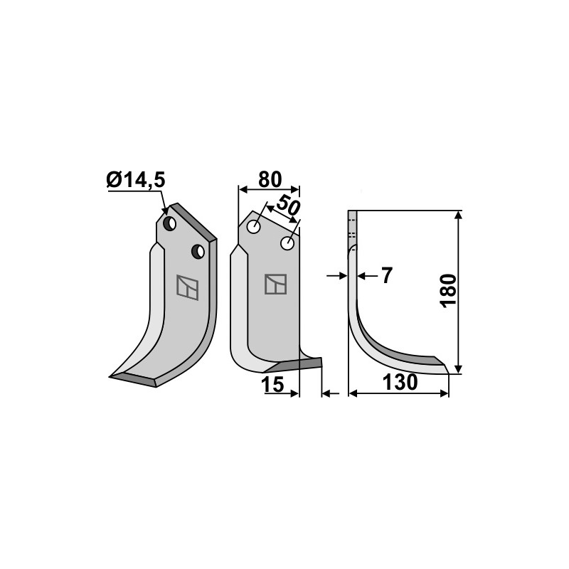 Lame de fraise rotative droite - Sicma (Miglianico) - 4892425