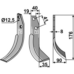 Lame de fraise rotative droite - Ommas - FS M/5