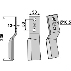 Dent rotative, modèle gauche - Badalini - FM 6401