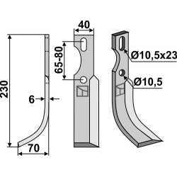 Couteau universel, modèle gauche - AG001425