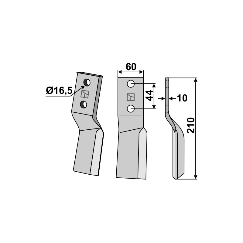 Dent rotative, modèle droit - Breviglieri - 50175D