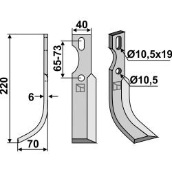 Couteau universel, modèle gauche - AG001214