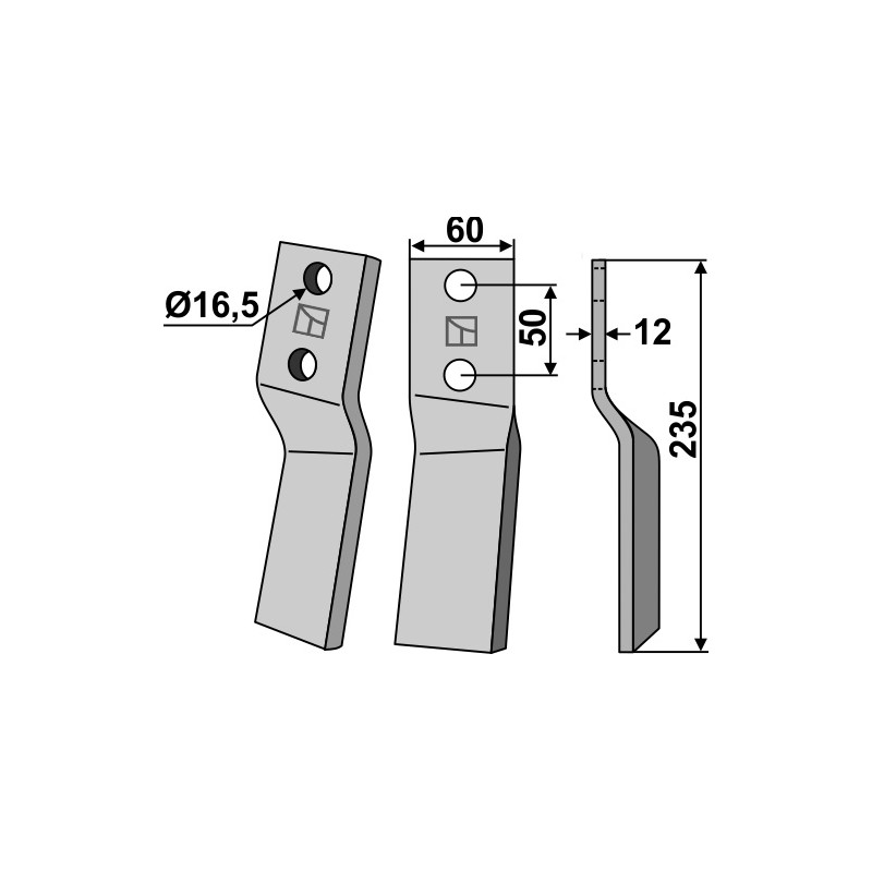 Dent rotative, modèle droit - Howard - 653257