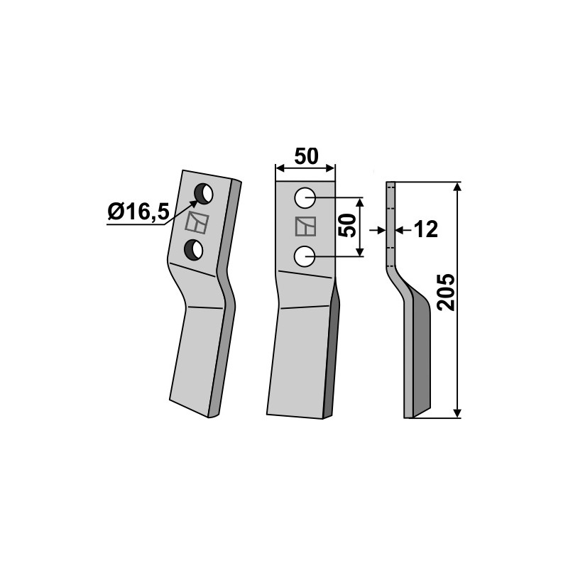 Dent rotative, modèle droit - Howard - 647255