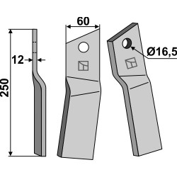 Dent rotative, modèle gauche - Howard - 653828
