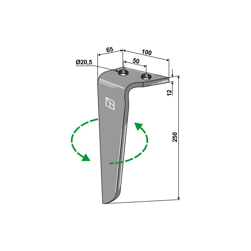 Dent pour herses rotatives, modèle gauche - Rinieri - 05636LH
