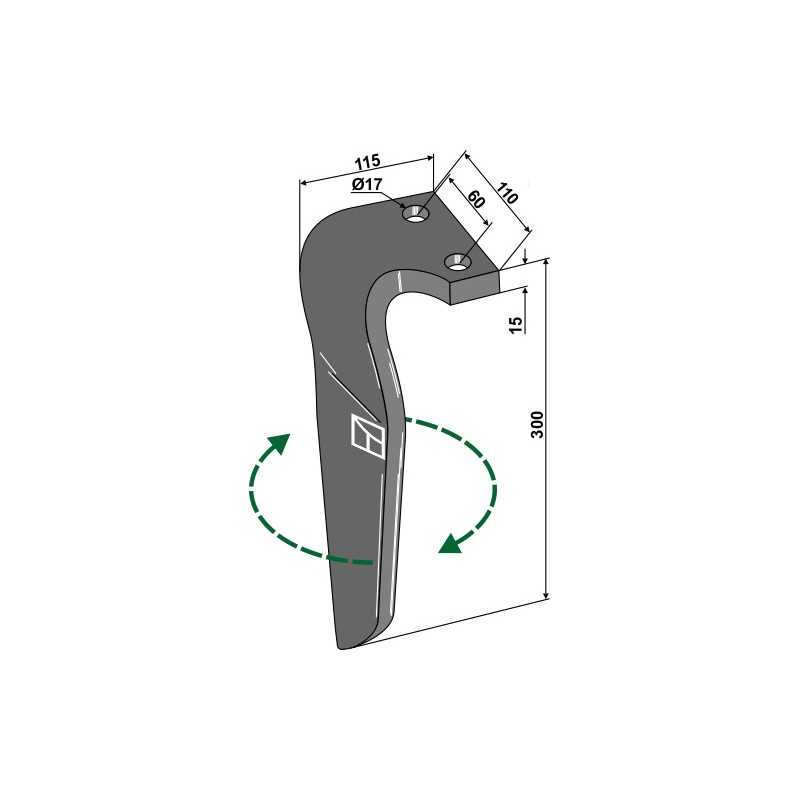 Dent pour herses rotatives, modèle droit - Rau - RG00058896