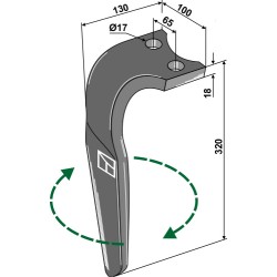 Dent pour herses rotatives, modèle droit - Rabe - 8423.18.01
