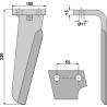 Dent pour herses rotatives, modèle droit - AG000119