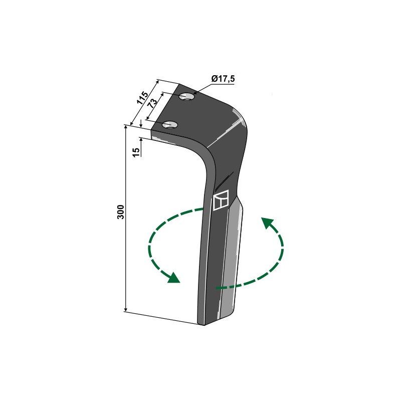 Dent pour herses rotatives, modèle gauche - Lemken - 3377023