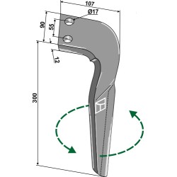 Dent pour herses rotatives, modèle gauche - Frandent - SU980172