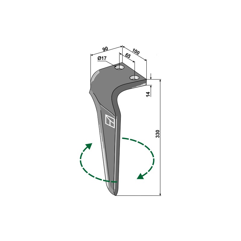 Dent pour herses rotatives, modèle droit - AG000169