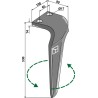 Dent pour herses rotatives, modèle gauche - AG000170