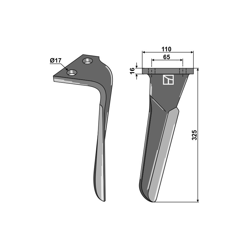 Dent pour herses rotatives, modèle droit - Sulky - 980146
