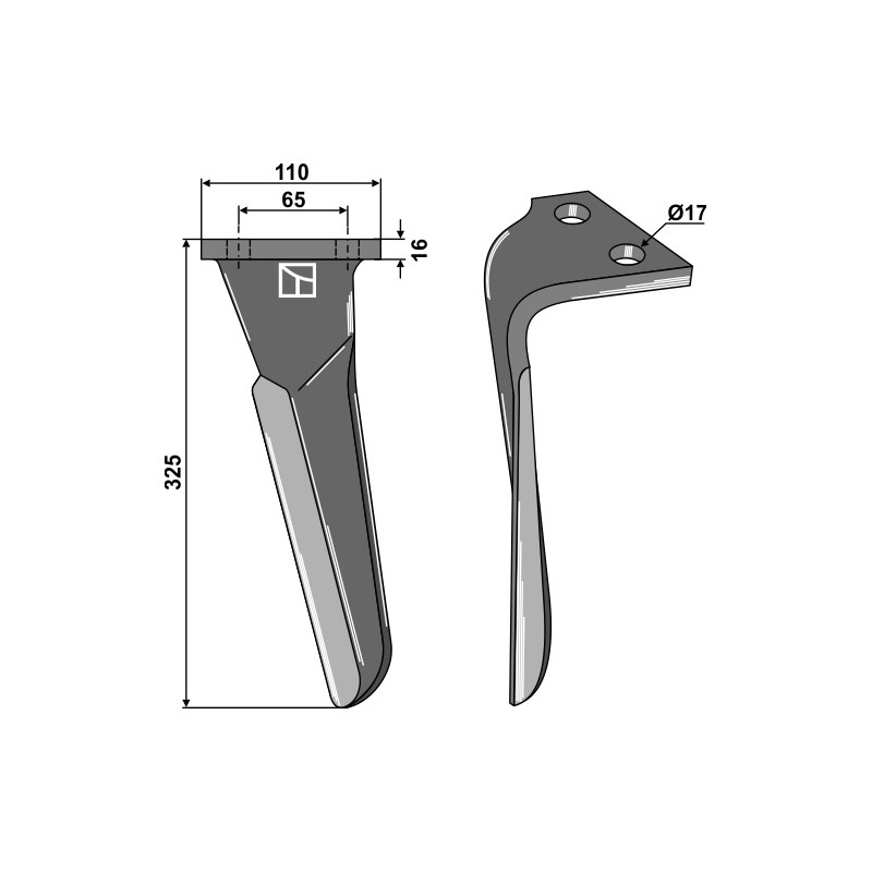 Dent pour herses rotatives, modèle gauche - Sulky - 980145
