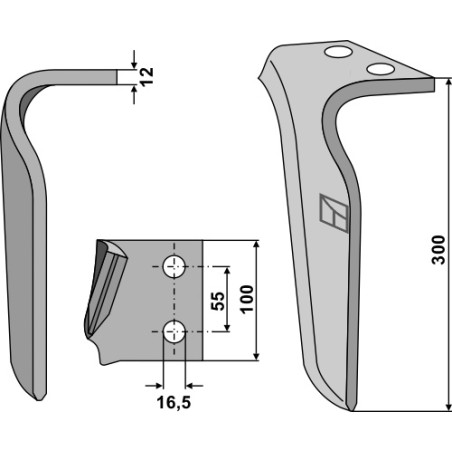 Dent pour herses rotatives, modèle droit - Frandent - 911 506 00 01