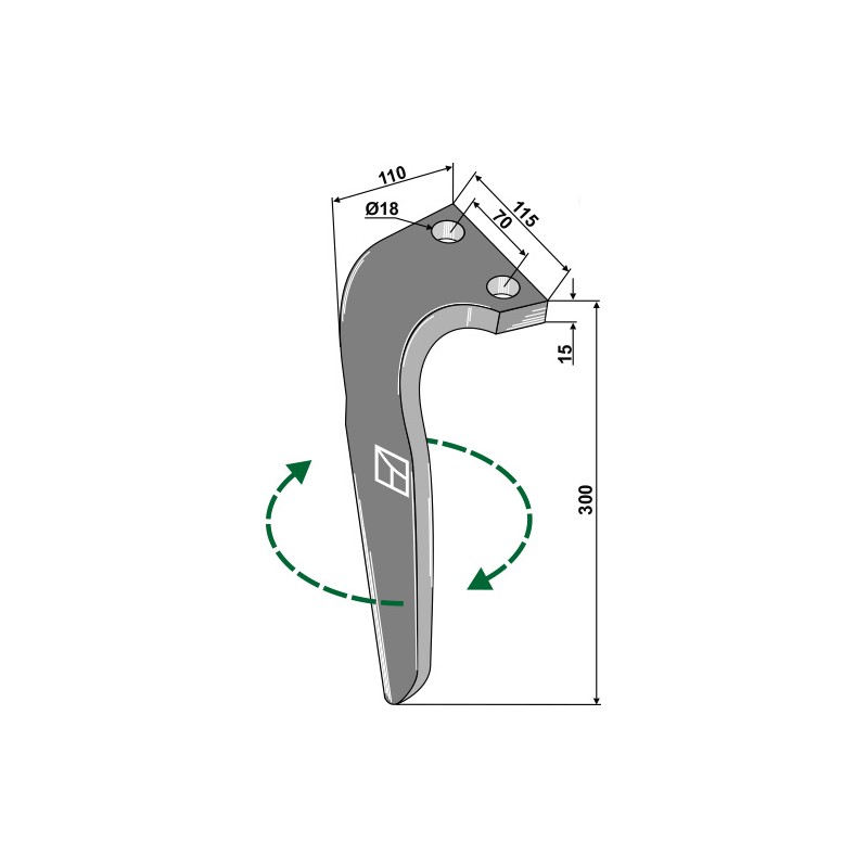 Dent pour herses rotatives, modèle droit - Falc - 522036