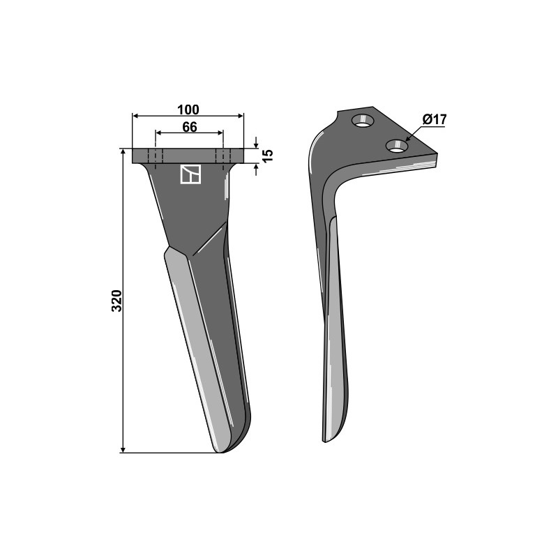 Dent pour herses rotatives, modèle gauche - Emy-Elenfer - 2901270
