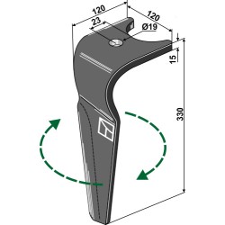 Dent pour herse rotative, modèle droit