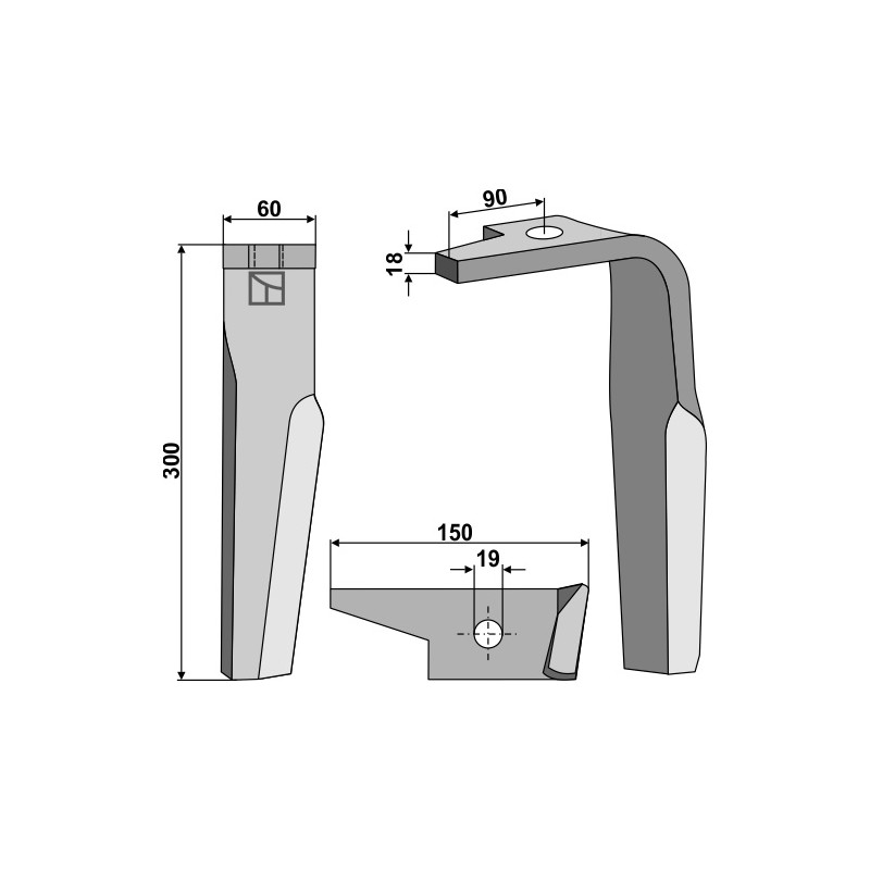 Dent pour herses rotatives, modèle droit - Amazone - 954426