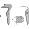 Dent pour herses rotatives, modèle gauche - Pegoraro - 007870