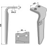Dent pour herses rotatives, modèle droit - Howard - 185506