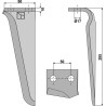 Dent pour herses rotatives, modèle gauche - AG000274
